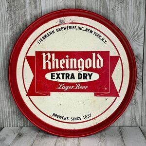 Vintage Rheingold Extra Dry Lager Beer Tray Metal Liebman Breweries NY
